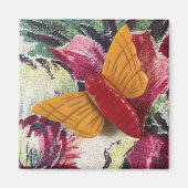 Bakeliet Vlinder op stof Magneet (Voorkant)