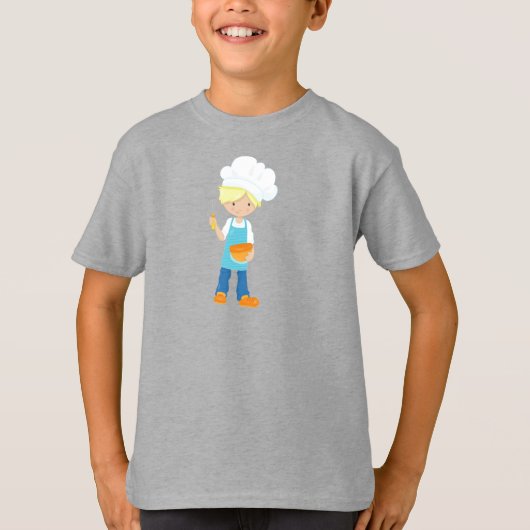 Baken, bakker, gebak, gebak, luffe jongen, blond h t-shirt (Voorkant)