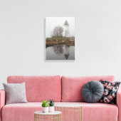 Baken in de mist canvas afdruk (Insitu (Woonkamer))