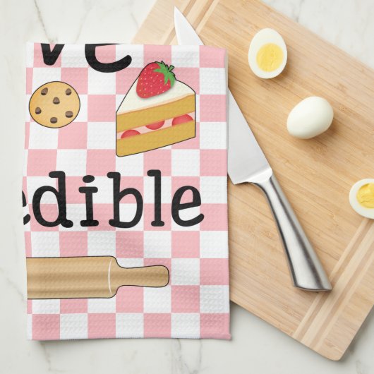 Baken is liefde eetbaar: Baker's Theedoek (Quarter Fold)