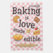 Baken is liefde eetbaar: Baker's Theedoek (Verticaal)