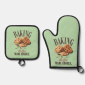 Baken is liefdesgemaakt eetbaar ovenwant & pannenlap set (Voorkant)