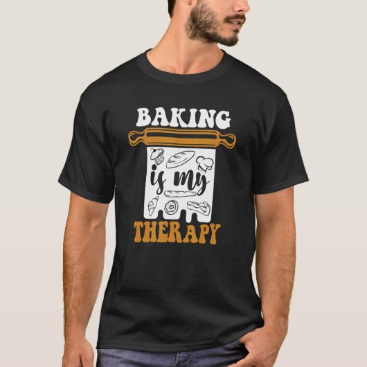 Baken is mijn bakkerij bakkerijksnijtstof hobby ba t-shirt (Voorkant)