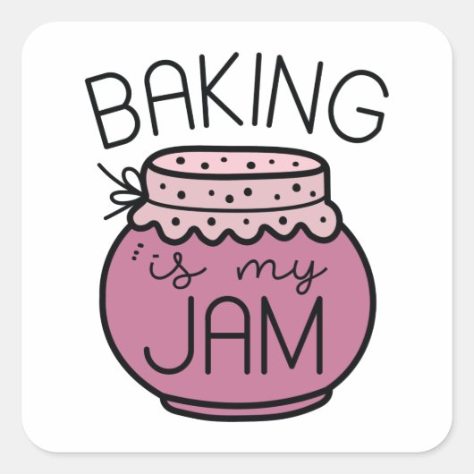 Baken is mijn jam vierkante sticker (Voorkant)