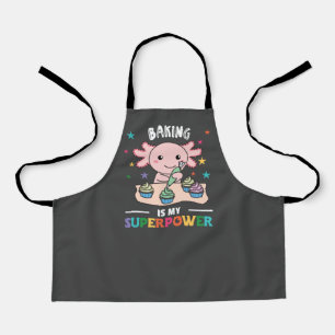 Baken is mijn Superpower sweet Axolotl Cakt Stainl Schort