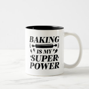 Baken is mijn Superpower Tweekleurige Koffiemok