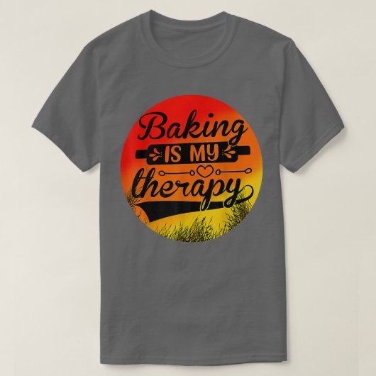 Baken is mijn therapie grappige bakkerij t-shirt (Design voorkant)