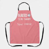 Baken is mijn therapie op maat schort (Voorkant)