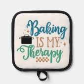 Baken is mijn therapie pannenlap (Voorkant)