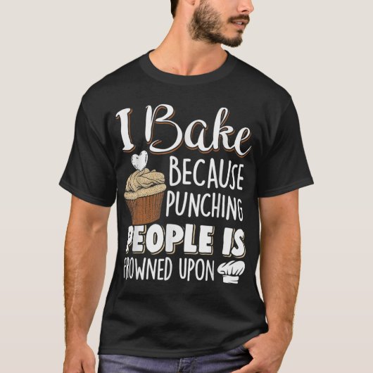 Baken Lover Punching People - Baker & Cupcake T-shirt (Voorkant)