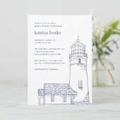 baken | Nautical Bridal Shower Uitnodiging (Staand voorkant)