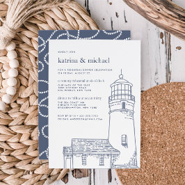 baken | Nautical Ceremony Rehearsal Dinner Invite Kaart