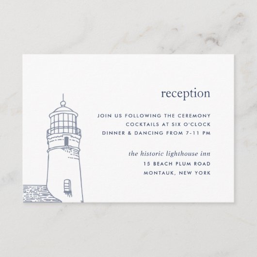 baken | Nautical Lighthouse Reception Kaart (Voorkant)