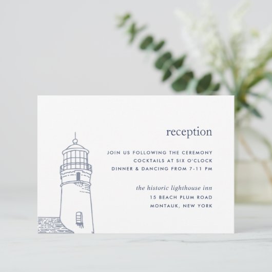 baken | Nautical Lighthouse Reception Kaart (Staand voorkant)