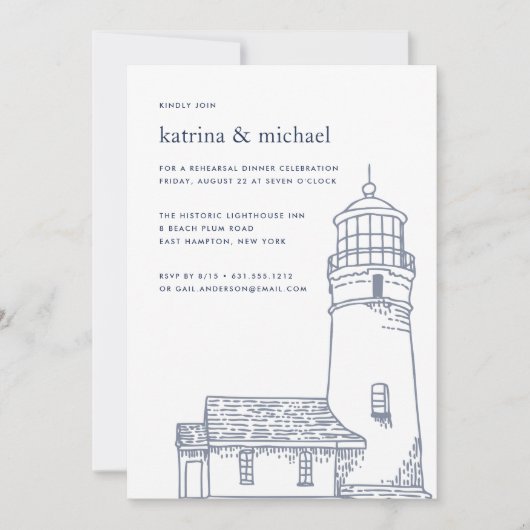 baken | Nautical rehearings diner Invitation Kaart (Voorkant)