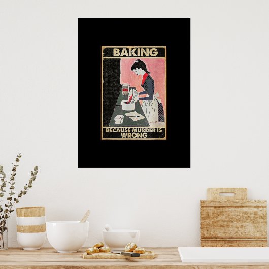 Baken omdat moord verkeerd is poster (Keuken)