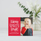 Baken spirits Bright Rode foto Feestdagenkaart (Staand voorkant)
