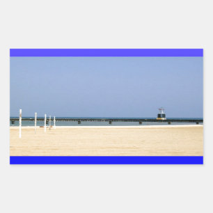 Baken van Lake Michigan Shores Rechthoekige Sticker