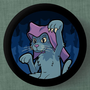 Bakeneko- Japanse kat Yokai Ronde Button 5,7 Cm