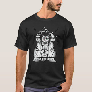 Bakeneko Met Raijin Drums Japanse Monsterkat Ha T-shirt