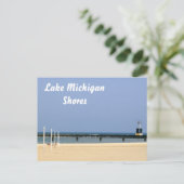 Bakenlicht van Lake Michigan Shores Briefkaart (Staand voorkant)