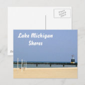 Bakenlicht van Lake Michigan Shores Briefkaart (Voorkant / Achterkant)