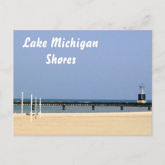 Bakenlicht van Lake Michigan Shores Briefkaart (Voorkant)