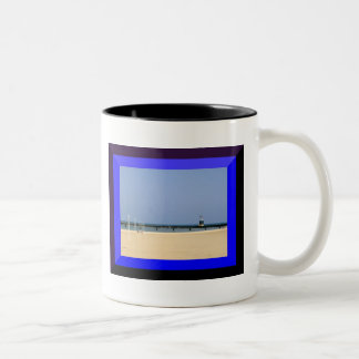Bakenlicht van Lake Michigan Shores Tweekleurige Koffiemok