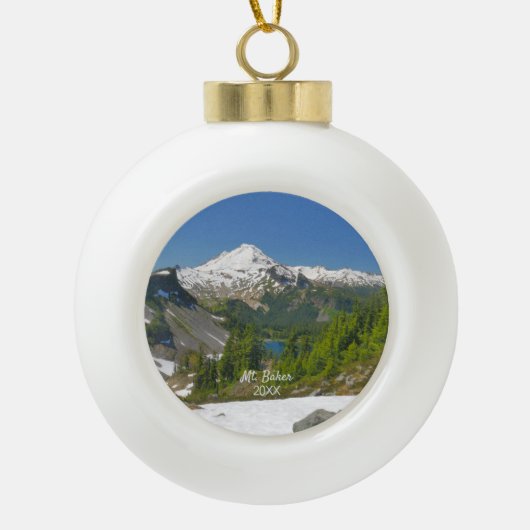 Baker Alpine Landscape Foto Keramische Bal Ornament (Voorkant)