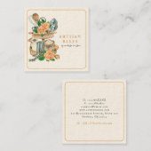 Baker Bakery Baking Utensils Vierkante Visitekaartje (Voorkant / Achterkant)