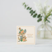 Baker Bakery Baking Utensils Vierkante Visitekaartje (Staand voorkant)