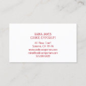 Baker Bakery Cookie Maker Red Polka Dots Visitekaartje (Achterkant)