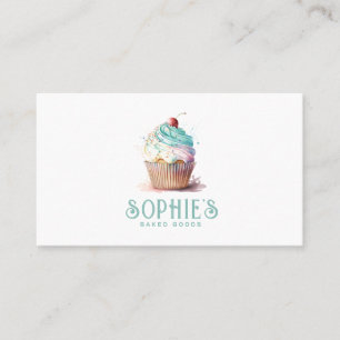 Baker Bakery Cupcake Logo Square Visitekaartje