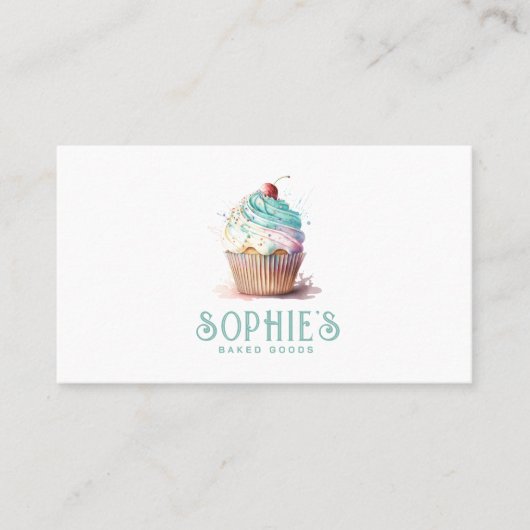 Baker Bakery Cupcake Logo Square Visitekaartje (Voorkant)