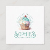 Baker Bakery Cupcake Logo Square Visitekaartje (Voorkant)