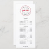 Baker Bakery Pastry Chef Catering Flat Menu (Voorkant / Achterkant)