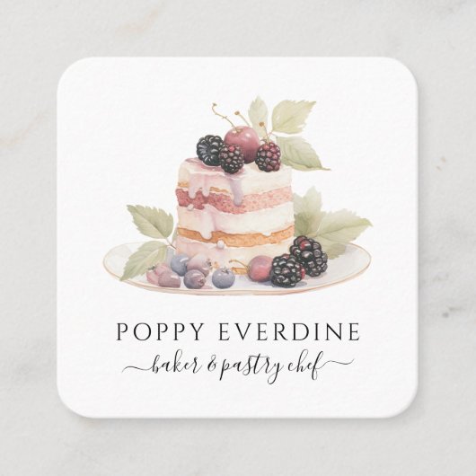 Baker Bakery Pastry Chef Catering Vierkante Visitekaartje (Voorkant)