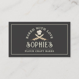 Baker Bakery Pastry Chef Logo Black Visitekaartje