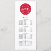 Baker Bakery Pastry Chef Logo Catering Flat Menu (Voorkant)