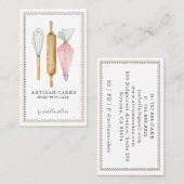 Baker Bakery Pastry Chef Tools Visitekaartje (Voorkant / Achterkant)