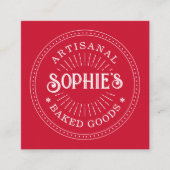 Baker Bakery Pastry Chef Typografie Vierkante Visitekaartje (Voorkant)