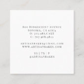 Baker Bakery Pastry Chef Waterverf Vierkante Visitekaartje (Achterkant)