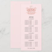 Baker Bakery Pink Rose Logo Menu (Voorkant / Achterkant)
