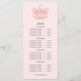 Baker Bakery Pink Rose Logo Menu