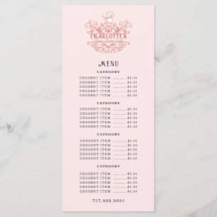 Baker Bakery Pink Rose Logo Menu