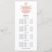 Baker Bakery Pink Rose Logo Menu (Voorkant)