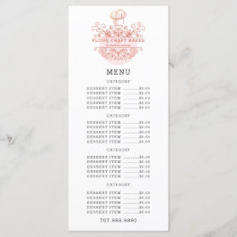 Baker Bakery Pink Rose Logo Menu