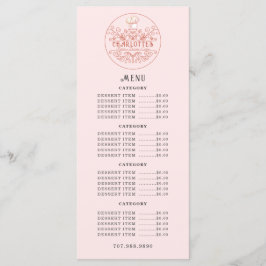 Baker Bakery Pink Rose Logo Menu