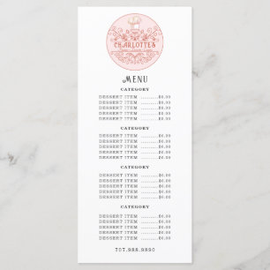 Baker Bakery Roos Roze Logo Menu