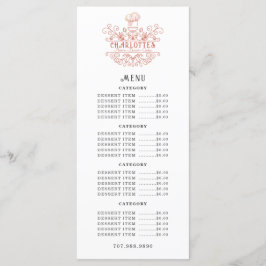 Baker Bakery Roos Roze Logo Menu